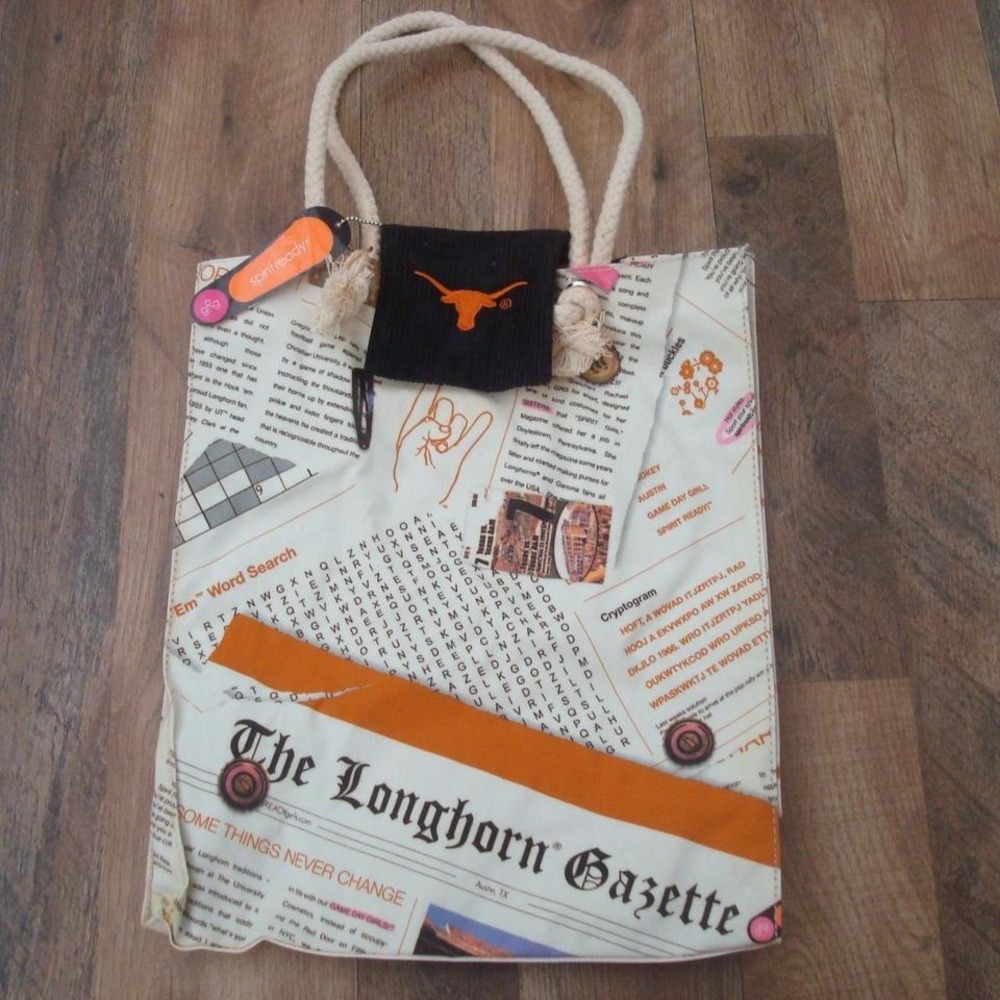 TEXAS LONGHORNS 12X15 BAG‎ PURSE VINTAGE NEW TAILGATE HANDBAG TOTE